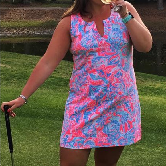 Lilly Pulitzer Dresses & Skirts - Lilly Pulitzer Pink & Blue Sleeveless Mini Dress